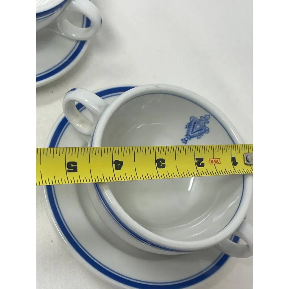 Vintage (2) Vanderbilt Hotel New York Double Handle Soup Cup Mayer China Crest